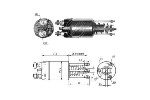 Magnetswitch, startmotor 12V Magnetswitch, startmotor 12V