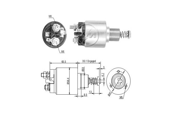 Magnetswitch, startmotor 12V