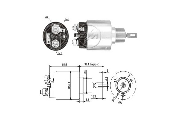 Magnetswitch, startmotor 12V