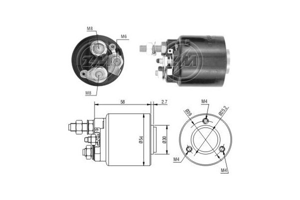 Magnetswitch, startmotor 12V