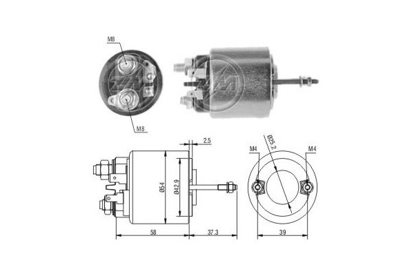 Magnetswitch, startmotor 12V