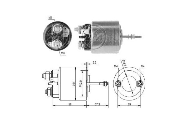 Magnetswitch, startmotor 12V