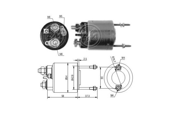Magnetswitch, startmotor 12V