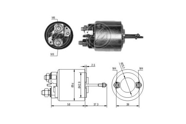 Magnetswitch, startmotor 12V