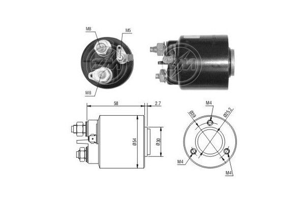 Magnetswitch, startmotor 12V
