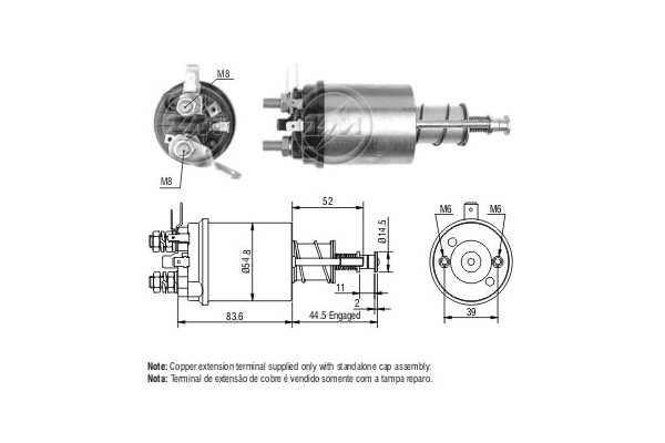 Magnetswitch, startmotor 12V