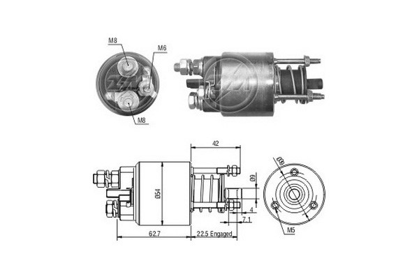 Magnetswitch, startmotor 12V