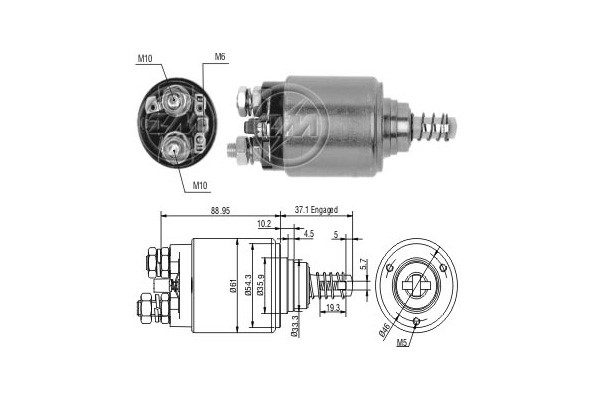 Magnetswitch, startmotor 12V