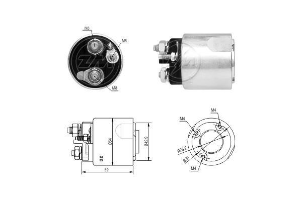 Magnetswitch, startmotor 12V
