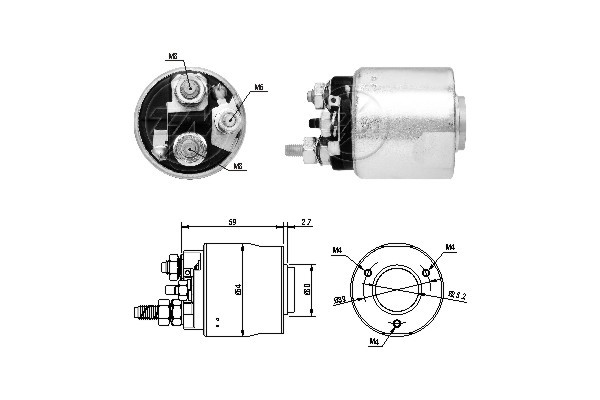 Magnetswitch, startmotor 12V