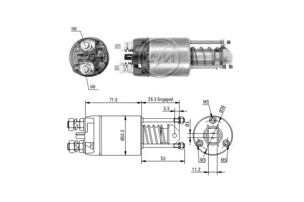 Magnetswitch, startmotor 12V