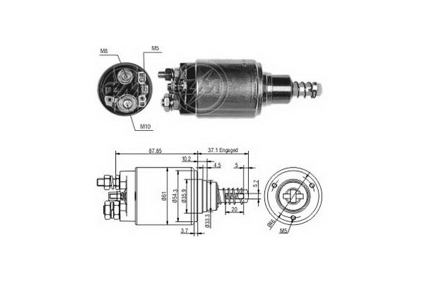 Magnetswitch, startmotor 12V