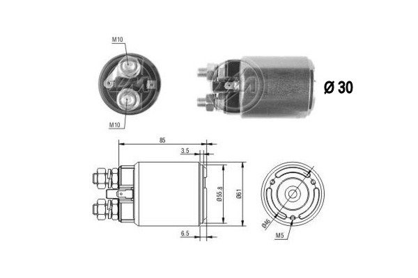 Magnetswitch, startmotor 12V