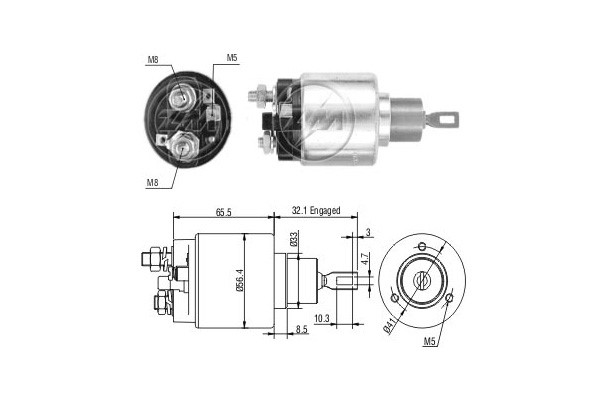 Magnetswitch, startmotor 12V