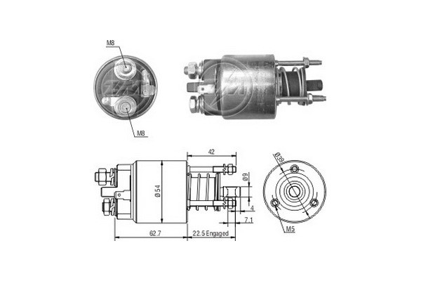 Magnetswitch, startmotor 12V