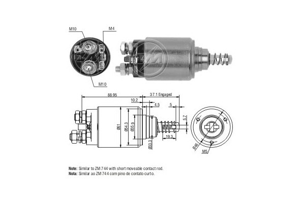 Magnetswitch, startmotor 12V