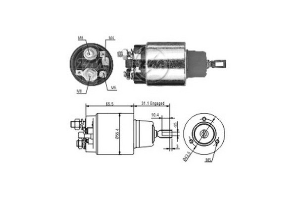 Magnetswitch, startmotor 12V