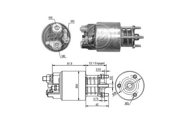 Magnetswitch, startmotor 12V