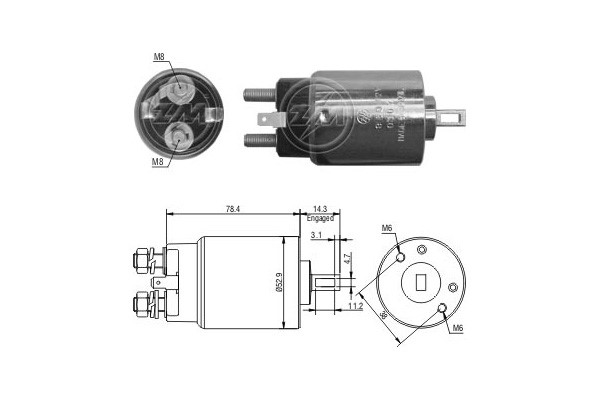 Magnetswitch, startmotor 12V