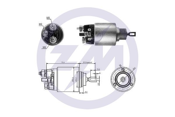 Magnetswitch, startmotor 12V