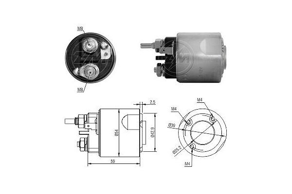 Magnetswitch, startmotor 12V