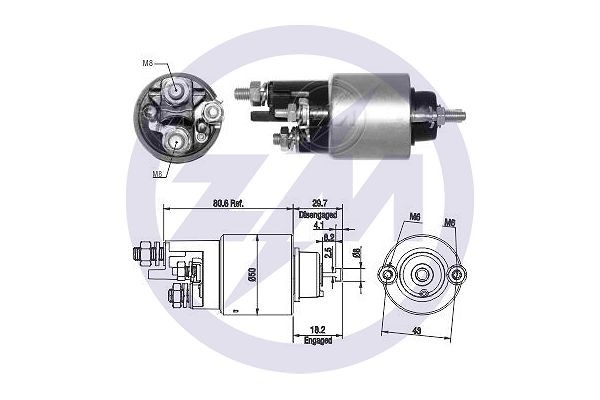Magnetswitch, startmotor 12V