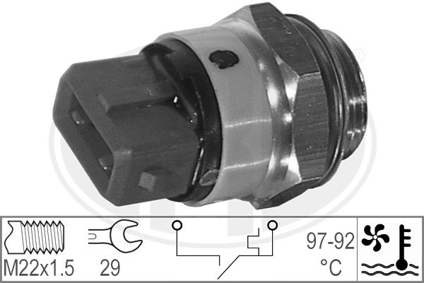 Temperaturswitch, kylarfläkt