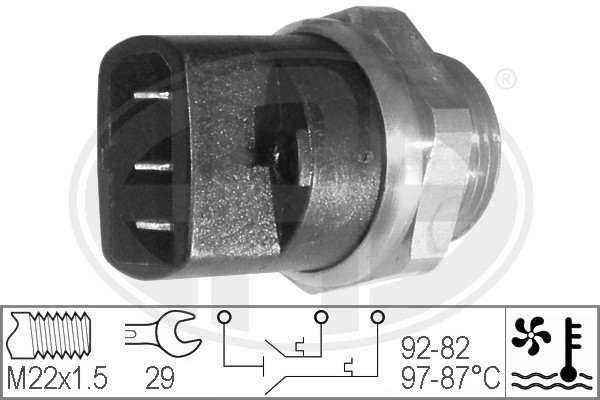 Temperaturswitch, kylarfläkt