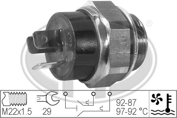 Temperaturswitch, kylarfläkt