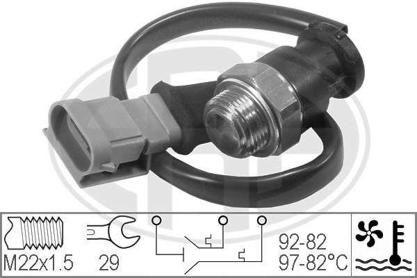 Temperaturswitch, kylarfläkt