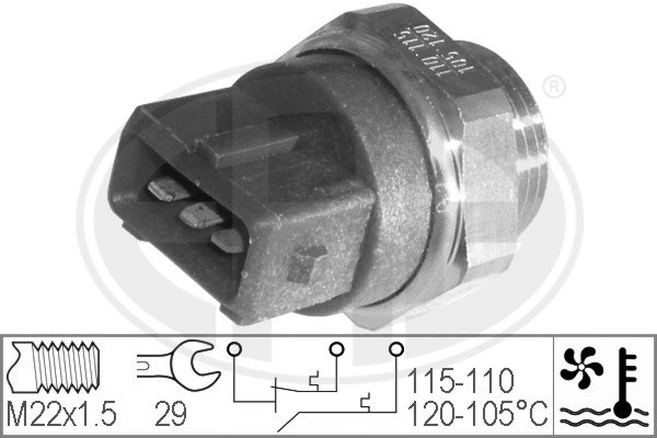 Temperaturswitch, kylarfläkt
