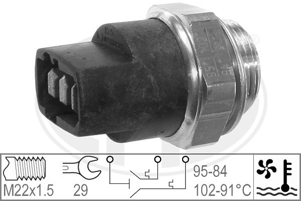 Temperaturswitch, kylarfläkt