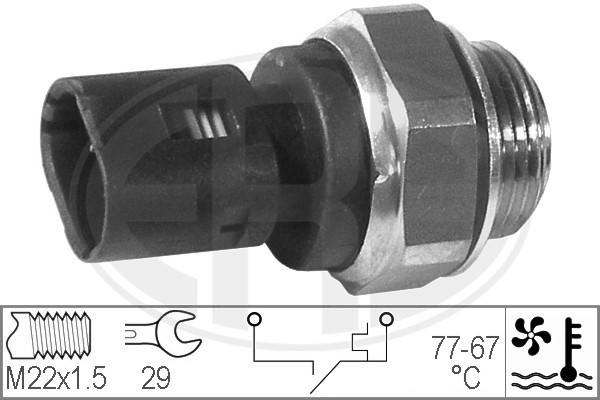 Temperaturswitch, kylarfläkt