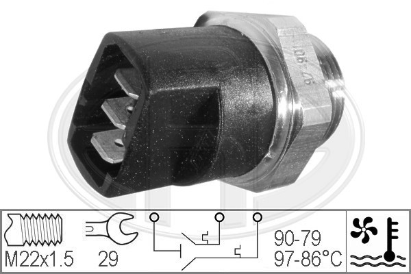 Temperaturswitch, kylarfläkt