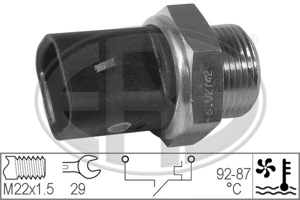 Temperaturswitch, kylarfläkt