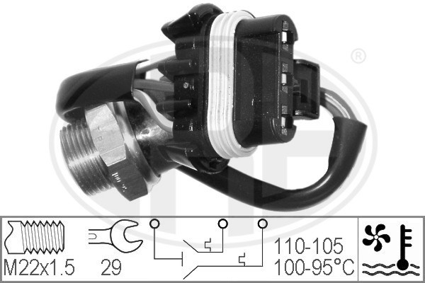 Temperaturswitch, kylarfläkt