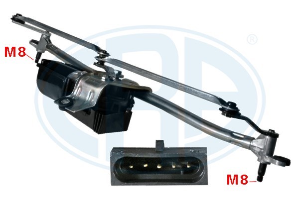 Vindrutetorkarsystem 12V, Fram