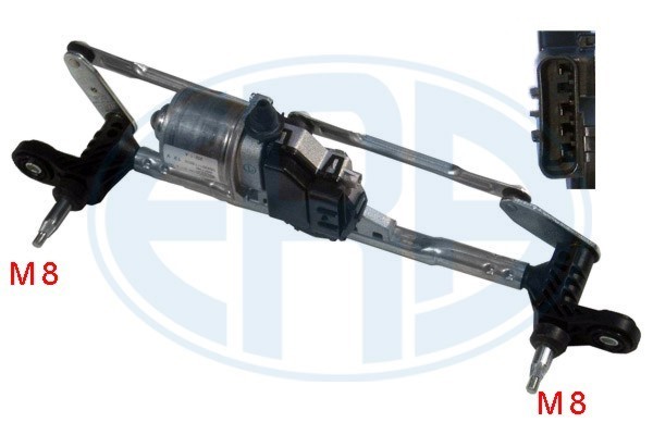 Vindrutetorkarsystem 12V, Fram