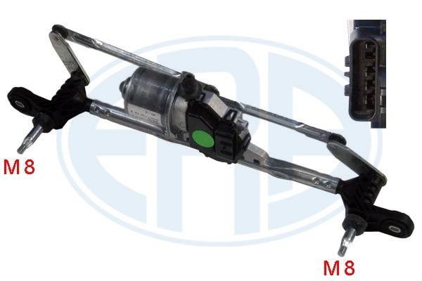 Vindrutetorkarsystem 12V, Fram