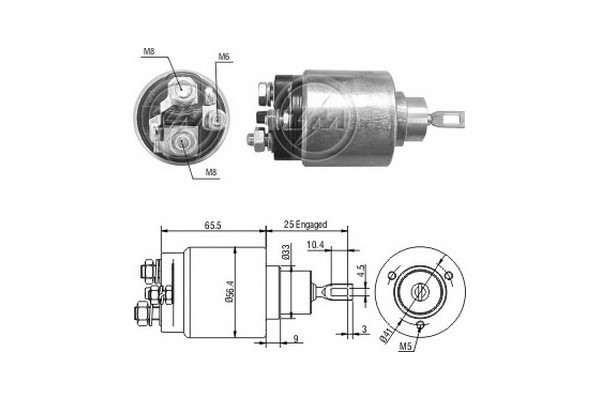 Magnetswitch, startmotor 12V