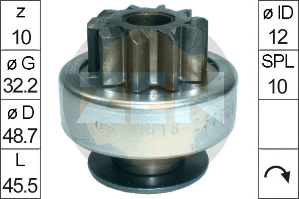 Frihjulsväxel, startmotor