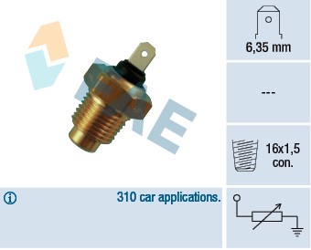 Kylvätsketemperatur-sensor Fae 31140 FAE