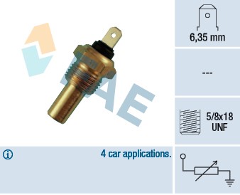 Kylvätsketemperatur-sensor Fae 31210 FAE