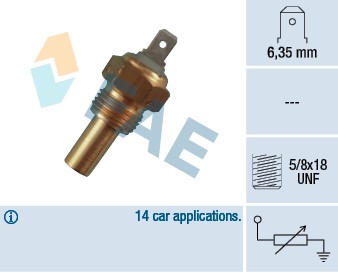 Kylvätsketemperatur-sensor Fae 31300 FAE