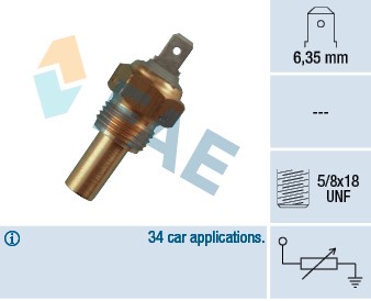 Kylvätsketemperatur-sensor Fae 31360 FAE