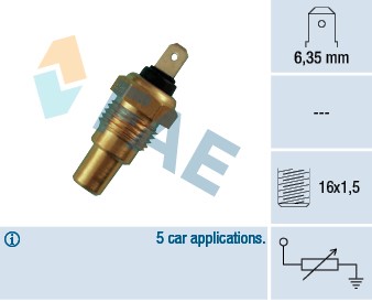 Kylvätsketemperatur-sensor Fae 31480 FAE