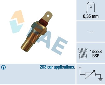 Kylvätsketemperatur-sensor Fae 31570 FAE