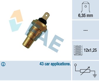 Kylvätsketemperatur-sensor Fae 31650 FAE