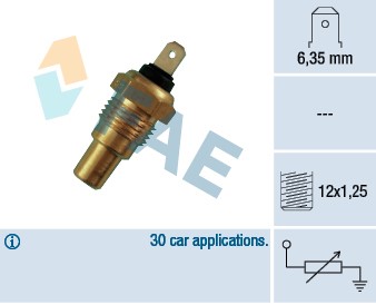 Kylvätsketemperatur-sensor Fae 31680 FAE