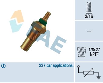 Kylvätsketemperatur-sensor Fae 32010 FAE